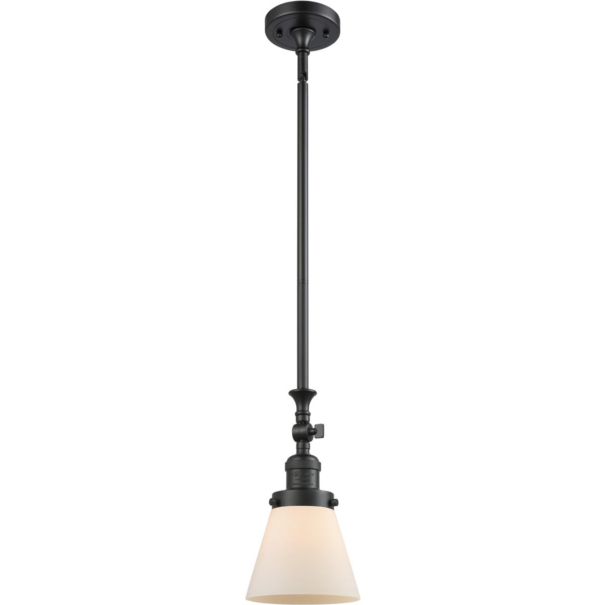 Innovations Lighting 206-BK-G61 Franklin Restoration Cone 1 Light 6 inch Matte Black Mini Pendant Ceiling Light in Incandescent, Matte White, Franklin