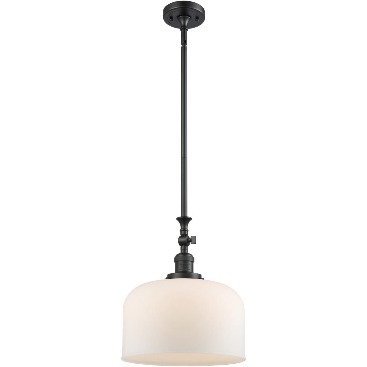 Innovations Lighting 206-BK-G71-L-LED Franklin Restoration Bell LED 12 inch Matte Black Mini Pendant Ceiling Light in Matte White, Franklin Restoratio