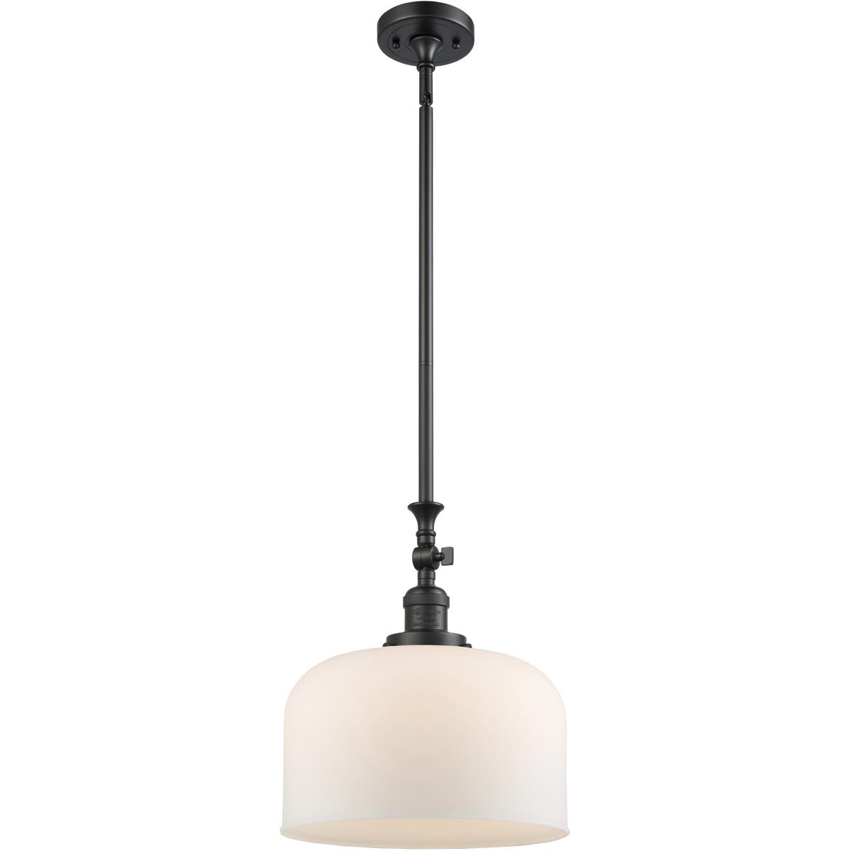 Innovations Lighting 206-BK-G71-L Franklin Restoration Bell 1 Light 12 inch Matte Black Mini Pendant Ceiling Light in Incandescent, Matte White, Frank
