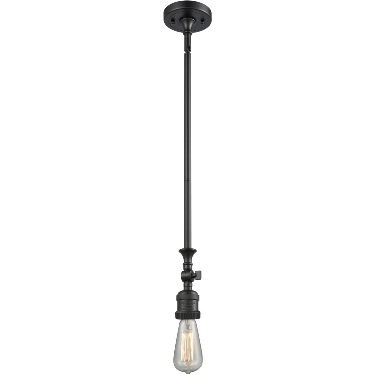 Innovations Lighting 206-BK Franklin Restoration Bare Bulb 1 Light 4 inch Matte Black Mini Pendant Ceiling Light in Incandescent, Franklin Restoration