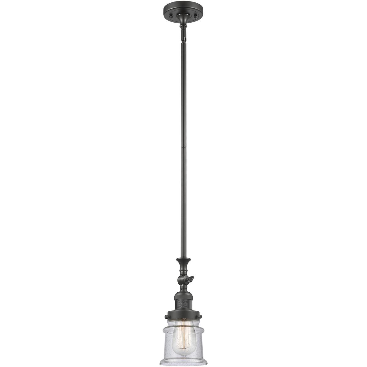 Innovations Lighting 206-OB-G184S-LED Franklin Restoration Canton LED 6.5 inch Oil Rubbed Bronze Mini Pendant Ceiling Light in Seedy, Franklin Restora