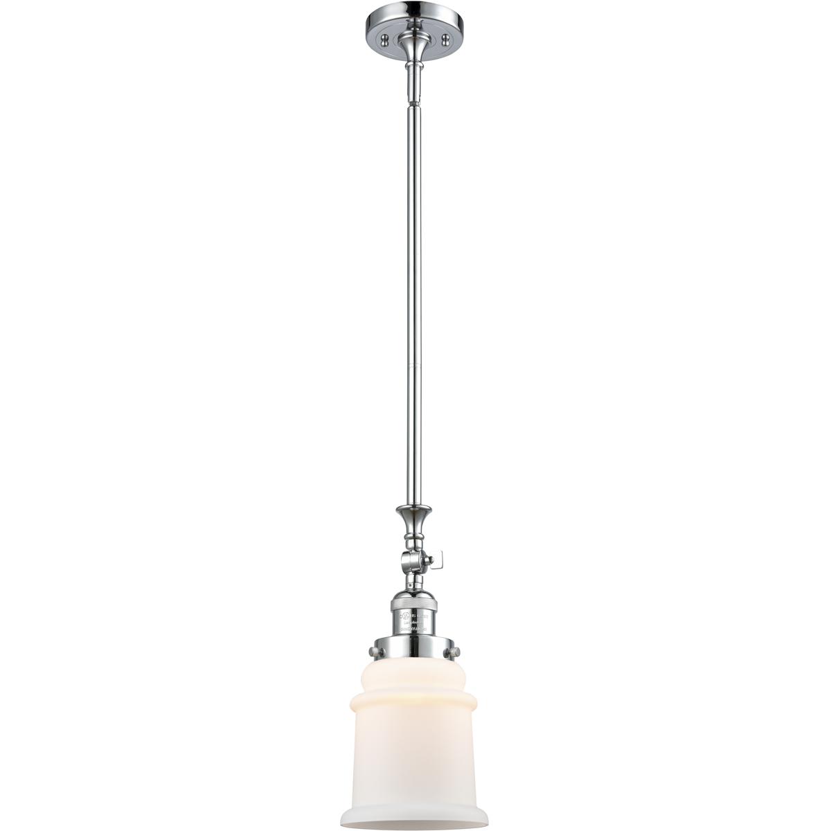 Innovations Lighting 206-PC-G181 Franklin Restoration Canton 1 Light 6.5 inch Polished Chrome Mini Pendant Ceiling Light in Incandescent, Matte White,