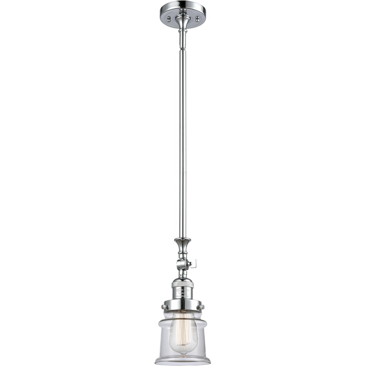 Innovations Lighting 206-PC-G182S-LED Franklin Restoration Canton LED 6.5 inch Polished Chrome Mini Pendant Ceiling Light in Clear, Franklin Restorati
