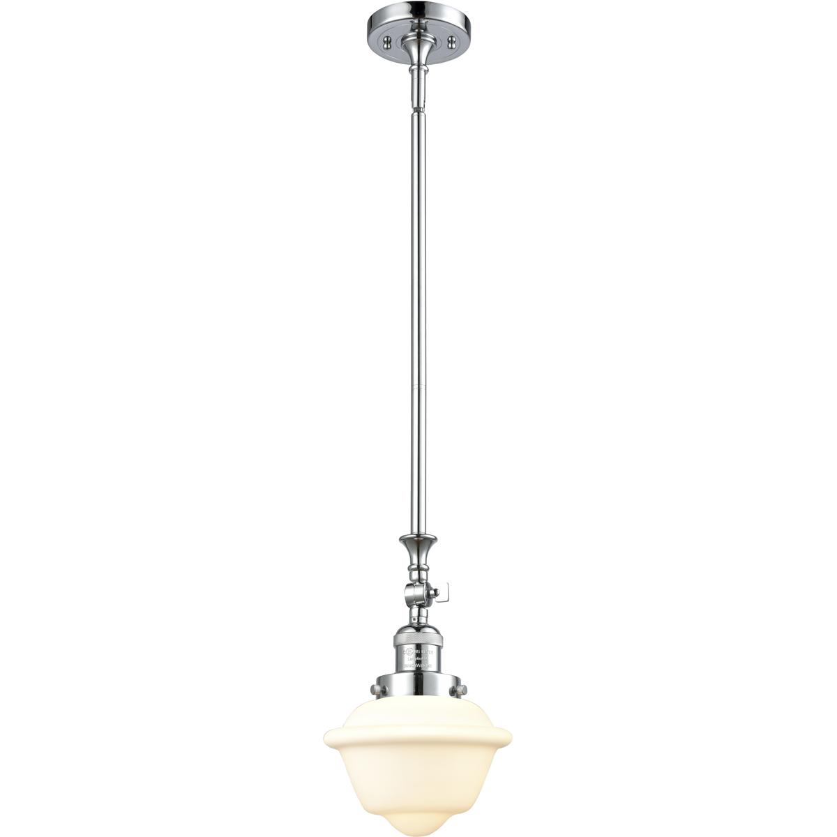 Innovations Lighting 206-PC-G531-LED Franklin Restoration Oxford LED 7.5 inch Polished Chrome Mini Pendant Ceiling Light in Matte White, Franklin Rest