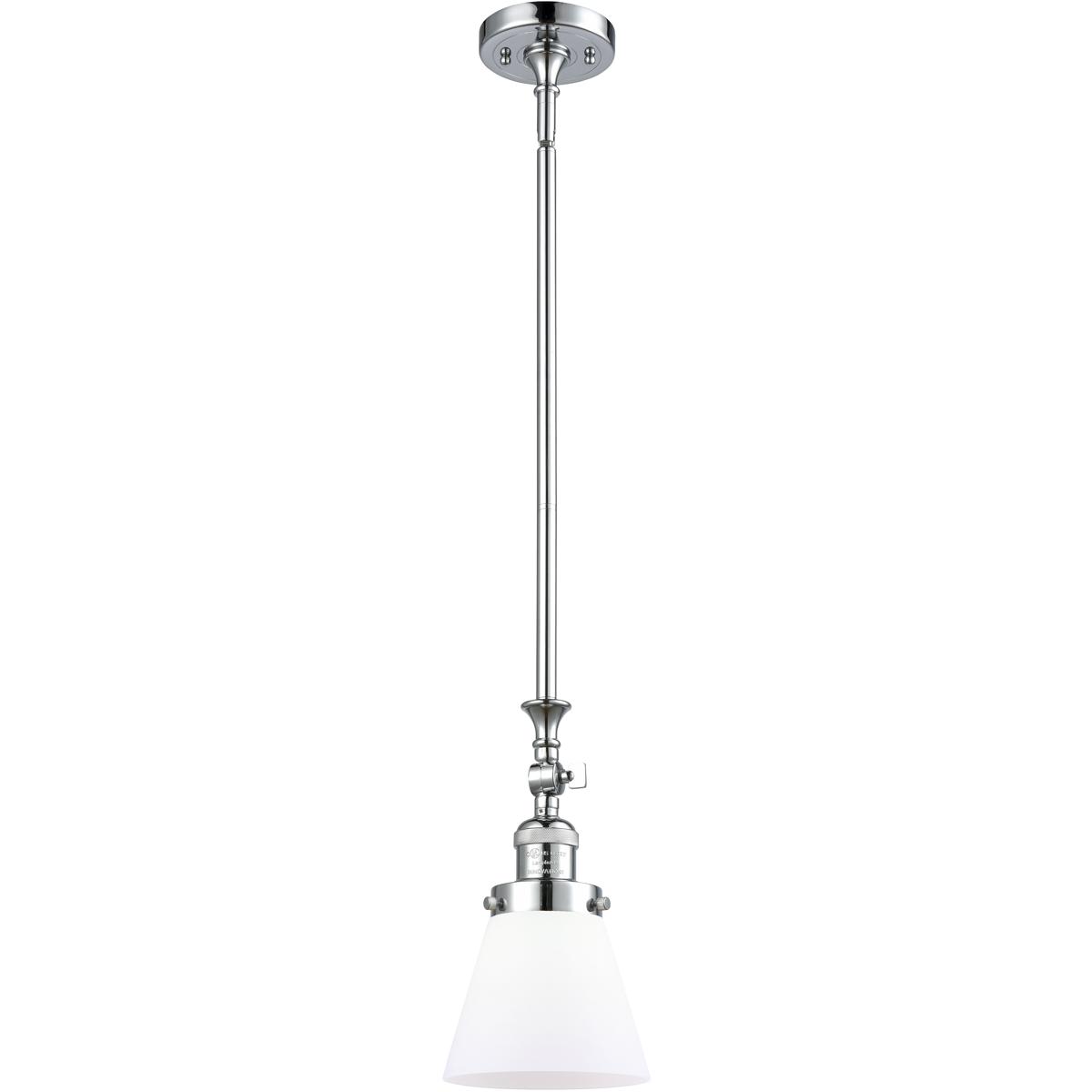 Innovations Lighting 206-PC-G61 Franklin Restoration Cone 1 Light 6 inch Polished Chrome Mini Pendant Ceiling Light in Incandescent, Matte White, Fran