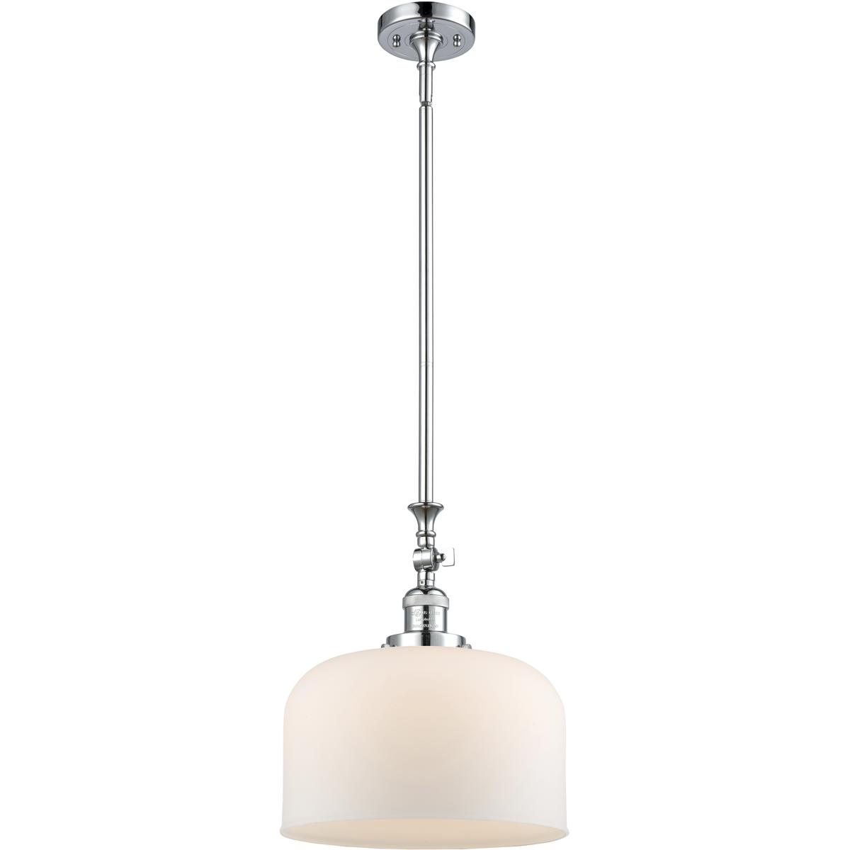 Innovations Lighting 206-PC-G71-L-LED Franklin Restoration Bell LED 12 inch Polished Chrome Mini Pendant Ceiling Light in Matte White, Franklin Restor
