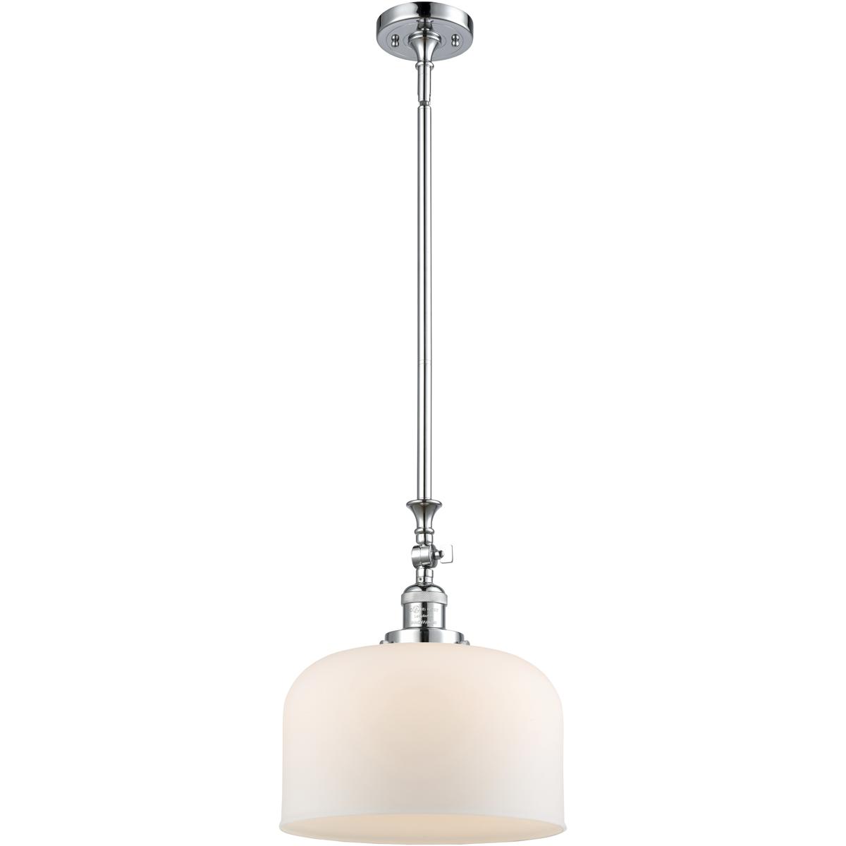 Innovations Lighting 206-PC-G71-L Franklin Restoration Bell 1 Light 12 inch Polished Chrome Mini Pendant Ceiling Light in Incandescent, Matte White, F