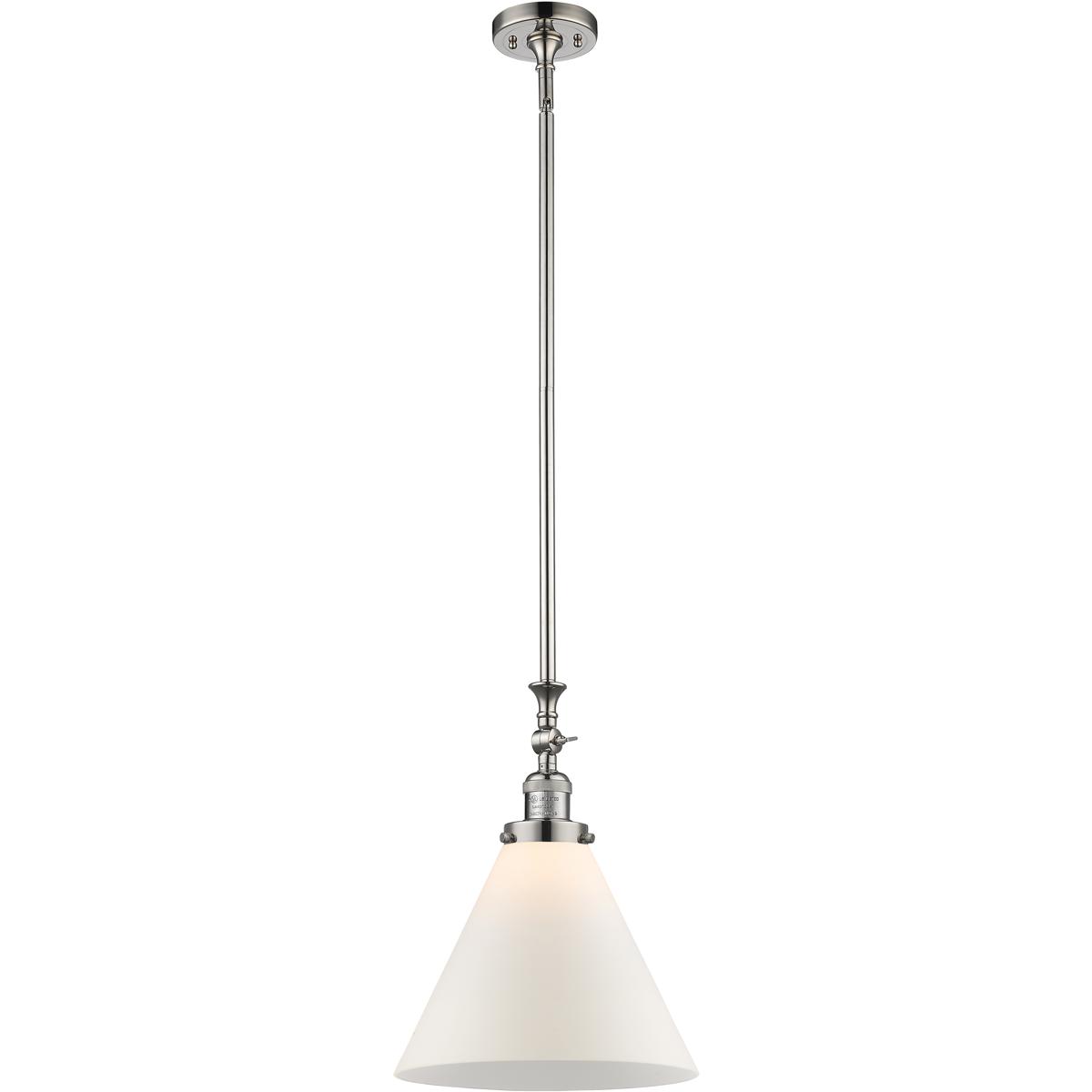 Innovations Lighting 206-PN-G41-L Franklin Restoration Cone 1 Light 12 inch Polished Nickel Mini Pendant Ceiling Light in Incandescent, Matte White, F