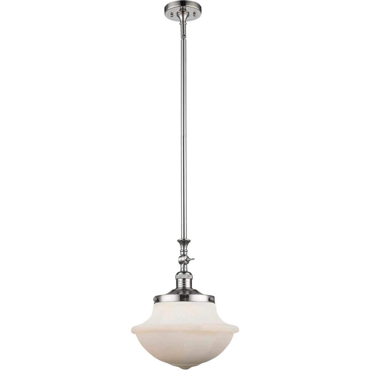 Innovations Lighting 206-PN-G541 Franklin Restoration Oxford 1 Light 12 inch Polished Nickel Mini Pendant Ceiling Light in Incandescent, Matte White,