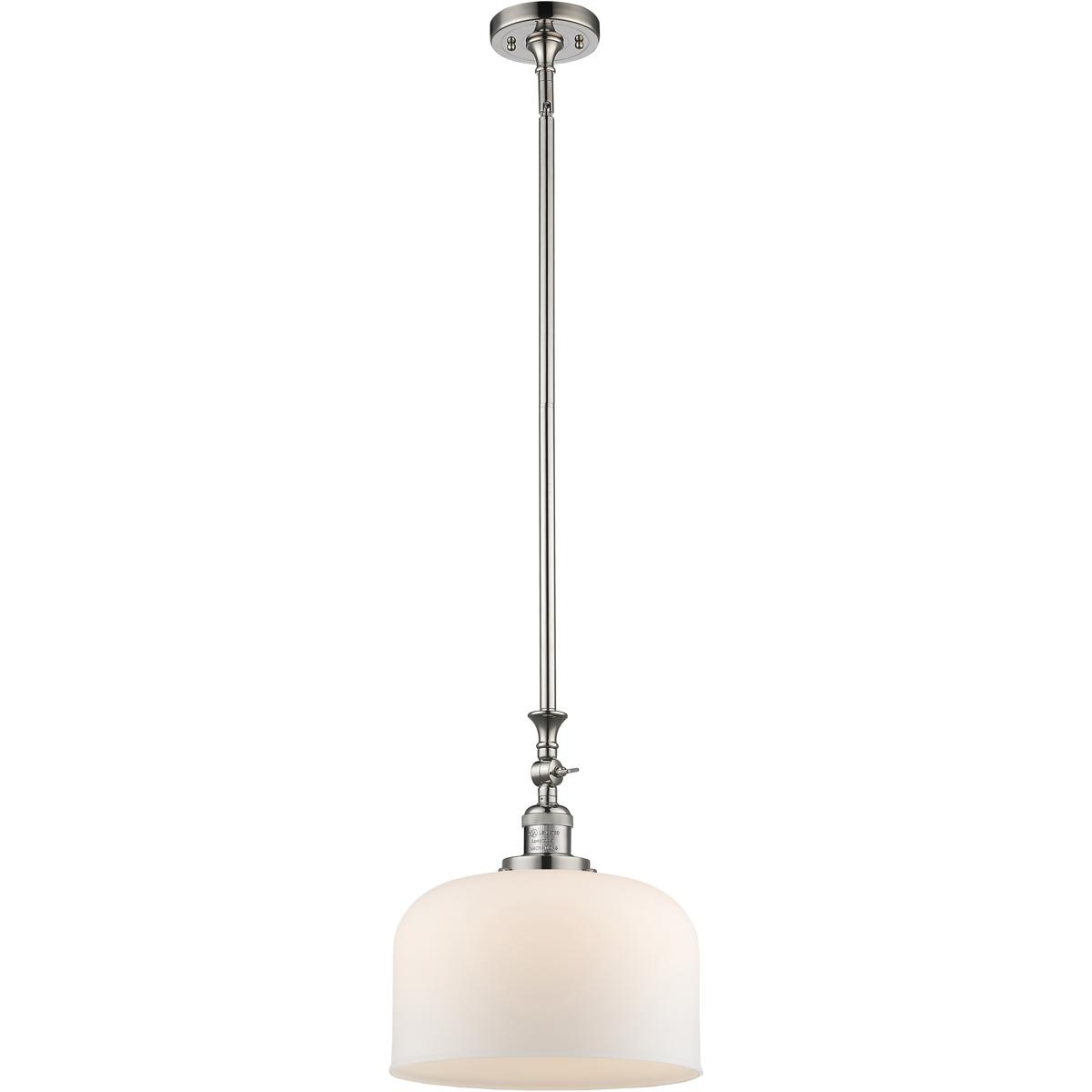 Innovations Lighting 206-PN-G71-L Franklin Restoration Bell 1 Light 12 inch Polished Nickel Mini Pendant Ceiling Light in Incandescent, Matte White, F