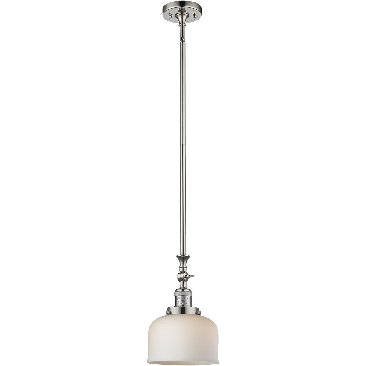 Innovations Lighting 206-PN-G71 Franklin Restoration Bell 1 Light 8 inch Polished Nickel Mini Pendant Ceiling Light in Incandescent, Matte White, Fran