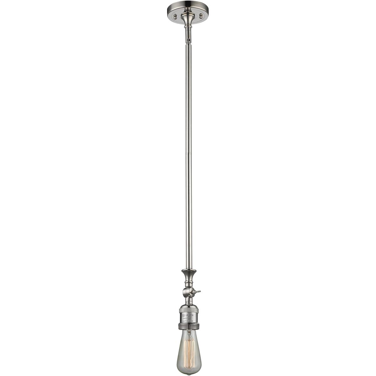 Innovations Lighting 206-PN Franklin Restoration Bare Bulb 1 Light 4 inch Polished Nickel Mini Pendant Ceiling Light in Incandescent, Franklin Restora