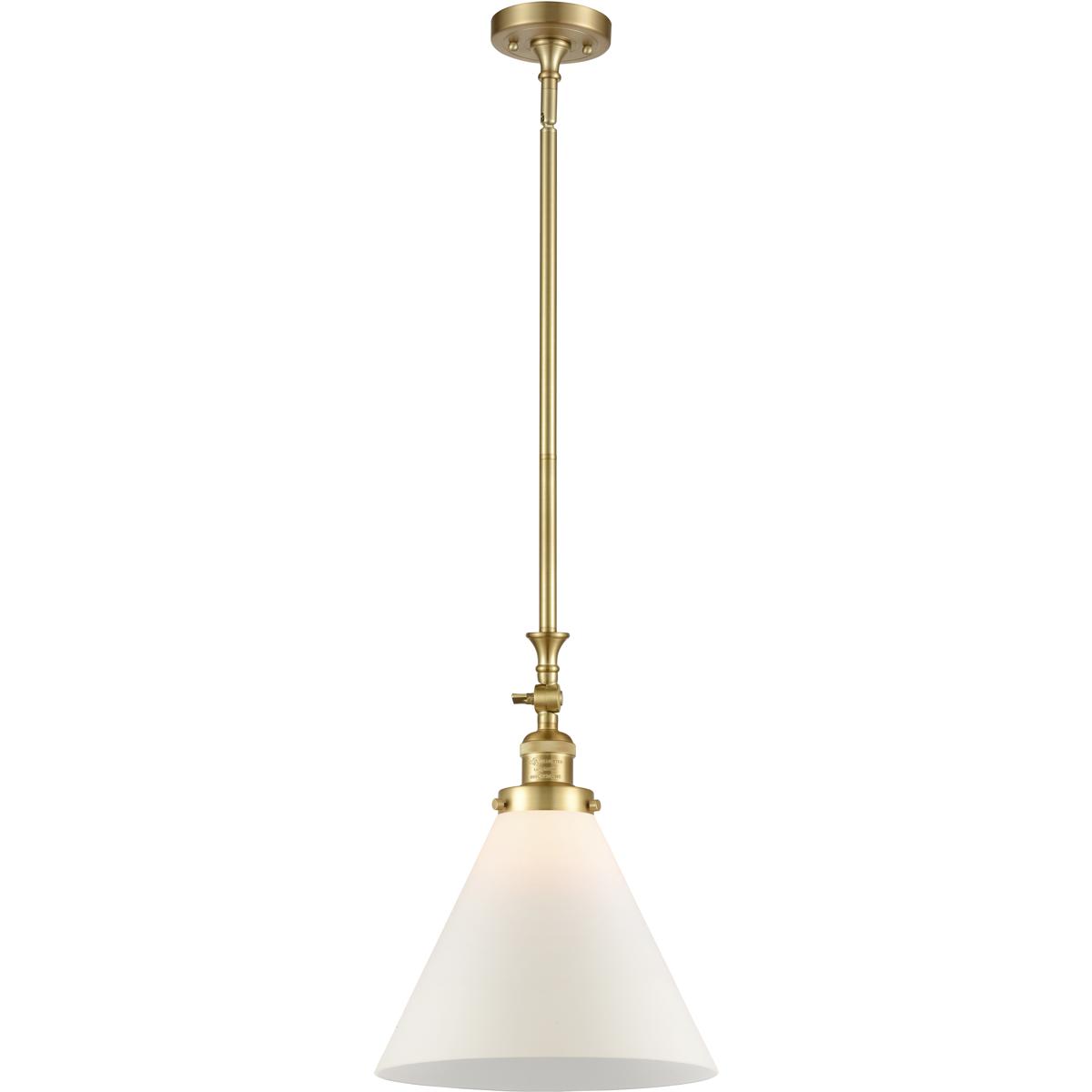Innovations Lighting 206-SG-G41-L-LED Franklin Restoration Cone LED 12 inch Satin Gold Mini Pendant Ceiling Light in Matte White, Franklin Restoration