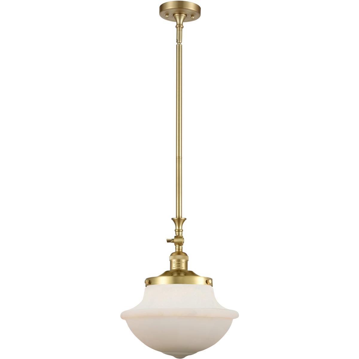 Innovations Lighting 206-SG-G541-LED Franklin Restoration Oxford LED 12 inch Satin Gold Mini Pendant Ceiling Light in Matte White, Franklin Restoratio