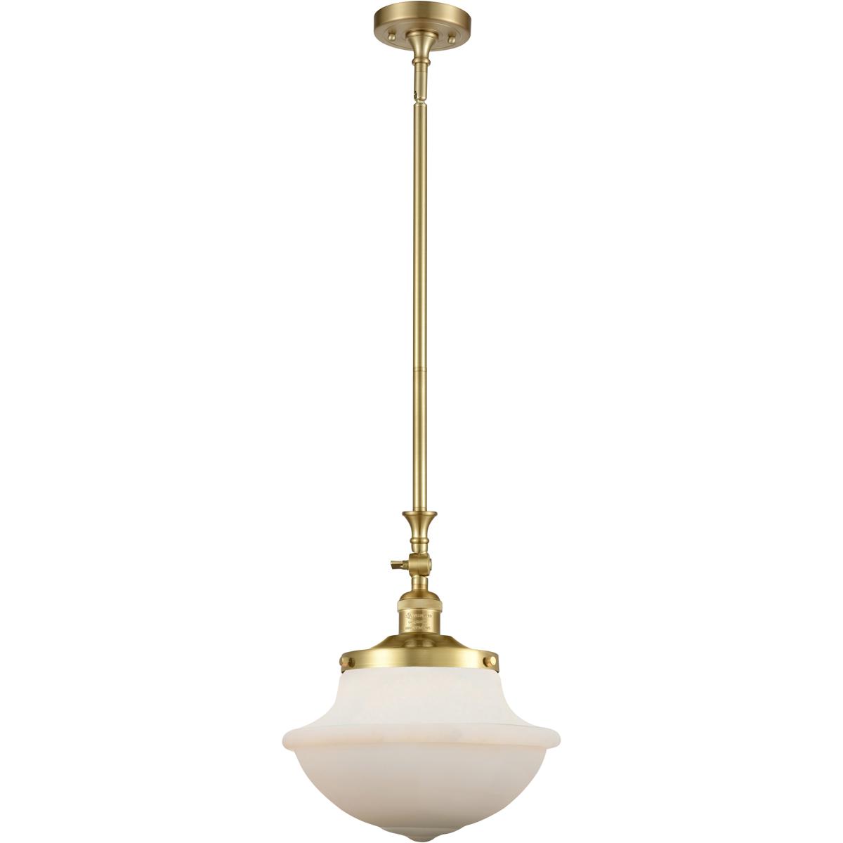 Innovations Lighting 206-SG-G541 Franklin Restoration Oxford 1 Light 12 inch Satin Gold Mini Pendant Ceiling Light in Incandescent, Matte White, Frank