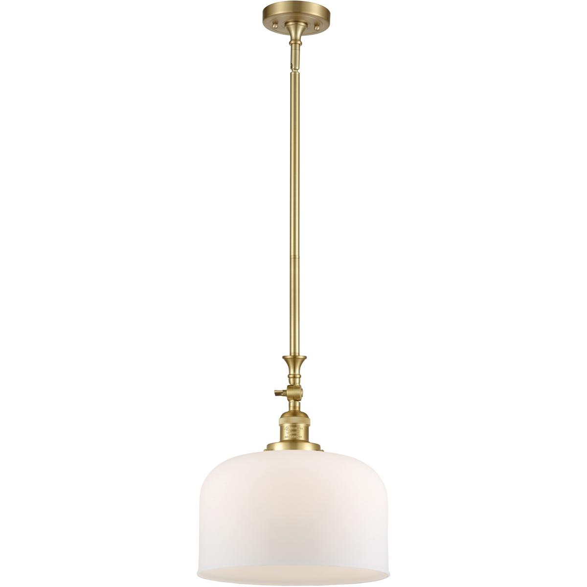 Innovations Lighting 206-SG-G71-L Franklin Restoration Bell 1 Light 12 inch Satin Gold Mini Pendant Ceiling Light in Incandescent, Matte White, Frankl