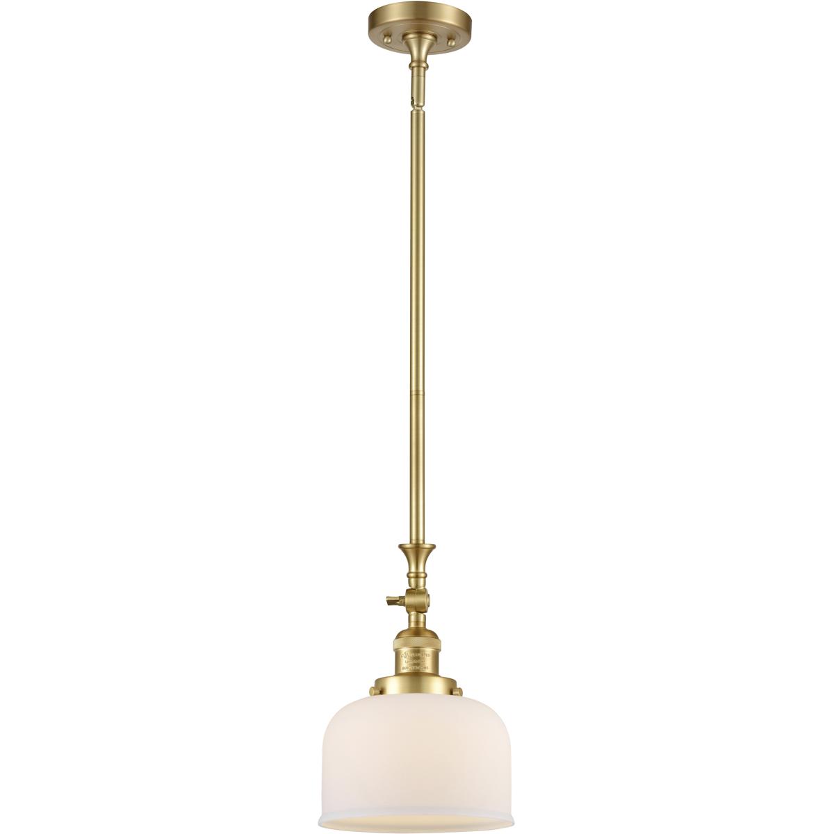 Innovations Lighting 206-SG-G71 Franklin Restoration Bell 1 Light 8 inch Satin Gold Mini Pendant Ceiling Light in Incandescent, Matte White, Franklin 