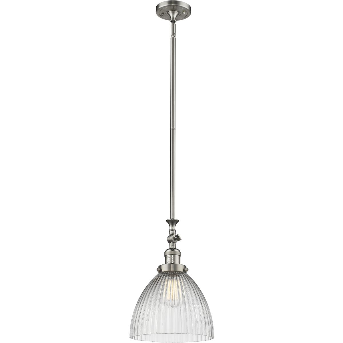Innovations Lighting 206-SN-G222-LED Franklin Restoration Seneca Falls LED 9.5 inch Brushed Satin Nickel Mini Pendant Ceiling Light, Franklin Restorat