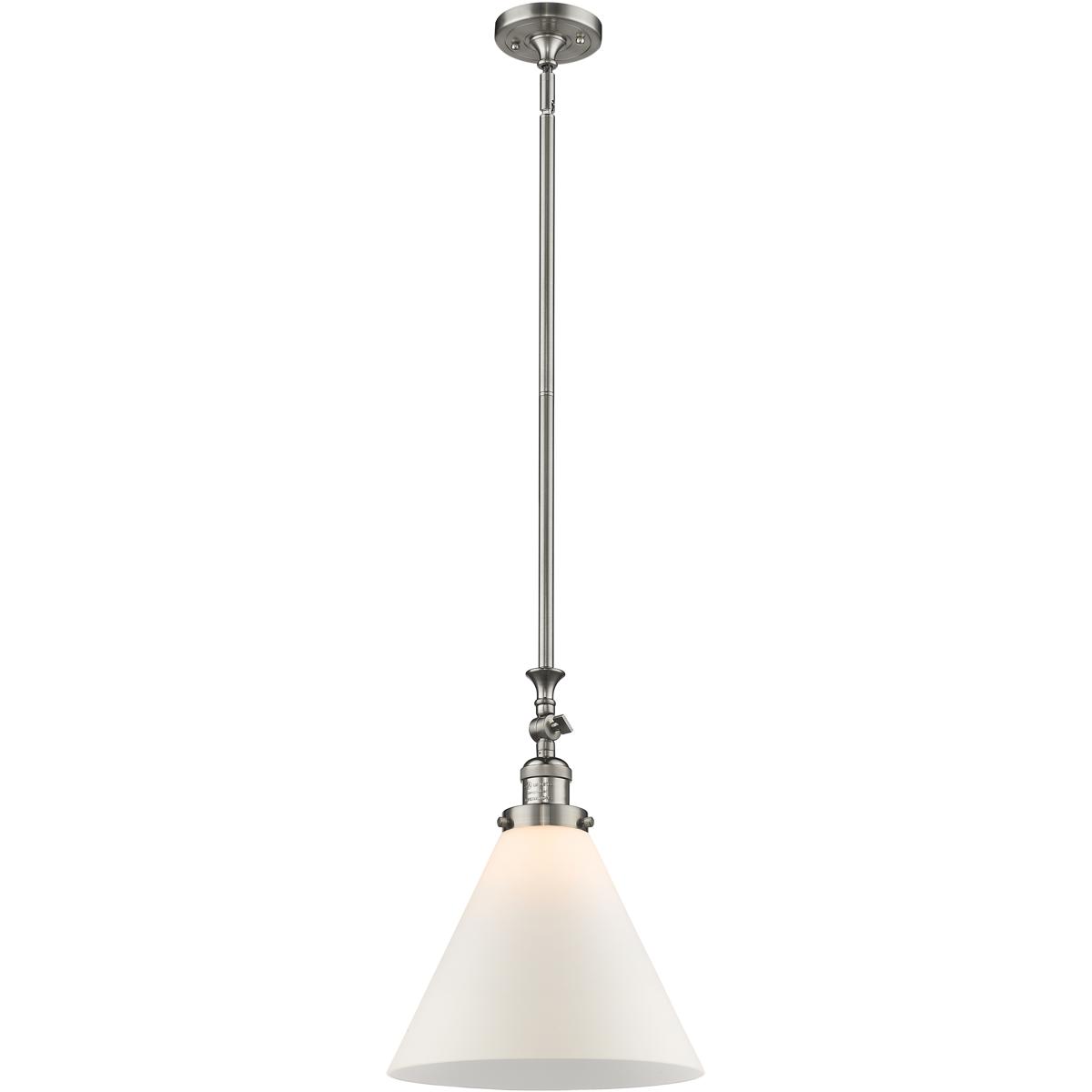 Innovations Lighting 206-SN-G41-L-LED Franklin Restoration Cone LED 12 inch Brushed Satin Nickel Mini Pendant Ceiling Light in Matte White, Franklin R
