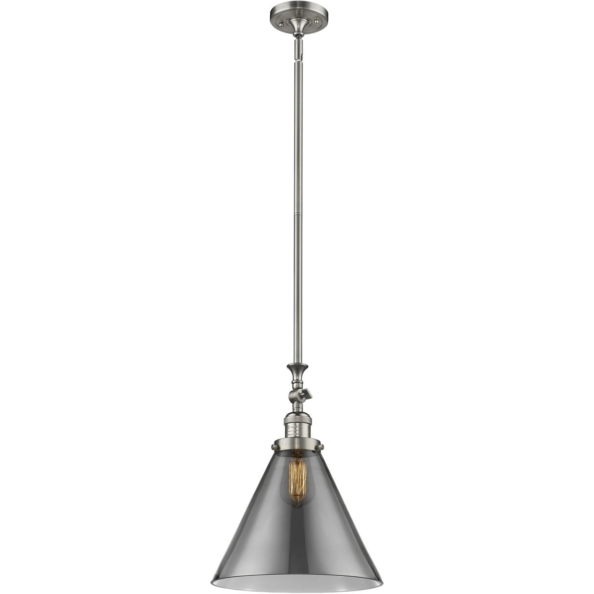Innovations Lighting 206-SN-G43-L Franklin Restoration Cone 1 Light 12 inch Brushed Satin Nickel Mini Pendant Ceiling Light in Incandescent, Plated Sm
