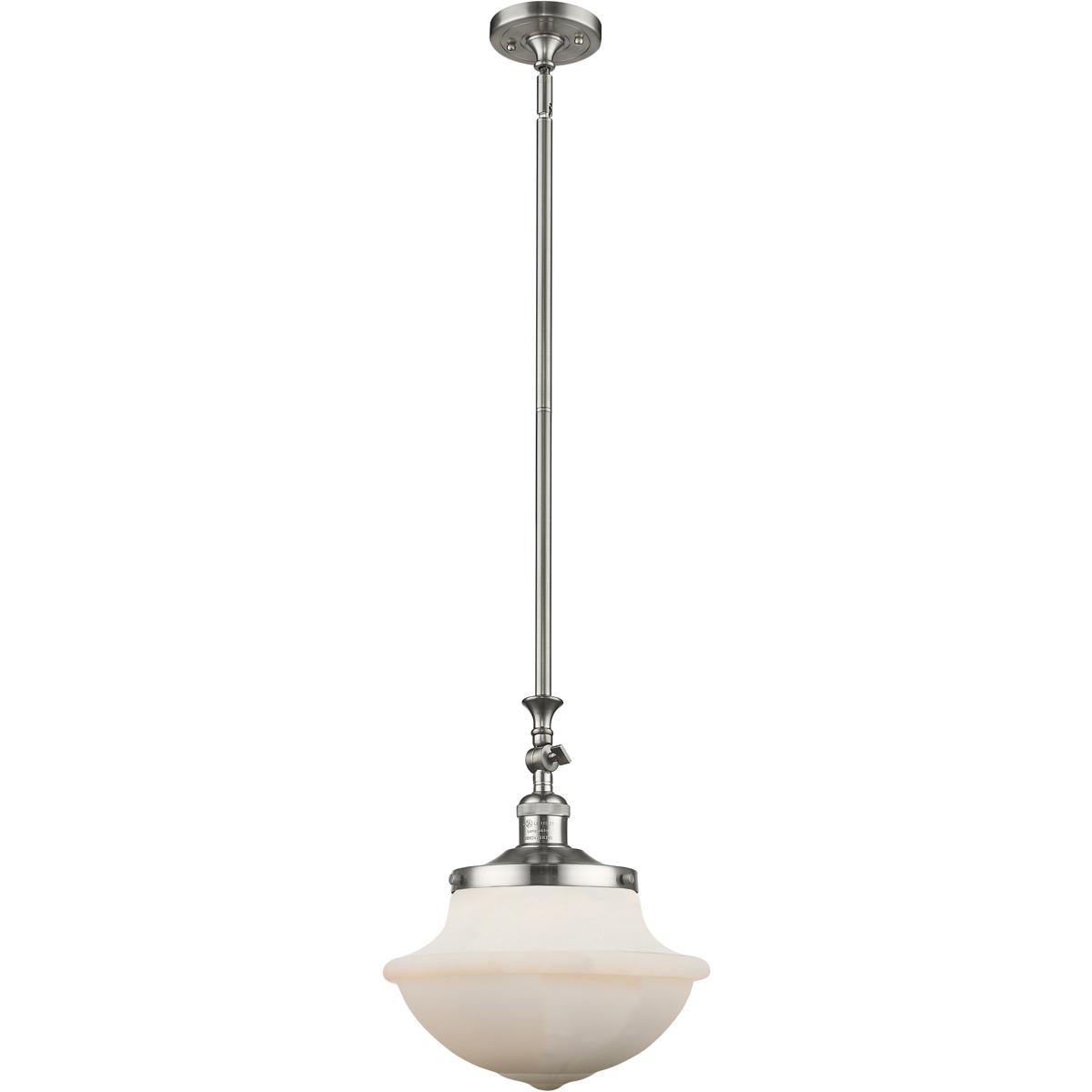 Innovations Lighting 206-SN-G541-LED Franklin Restoration Oxford LED 12 inch Brushed Satin Nickel Mini Pendant Ceiling Light in Matte White, Franklin