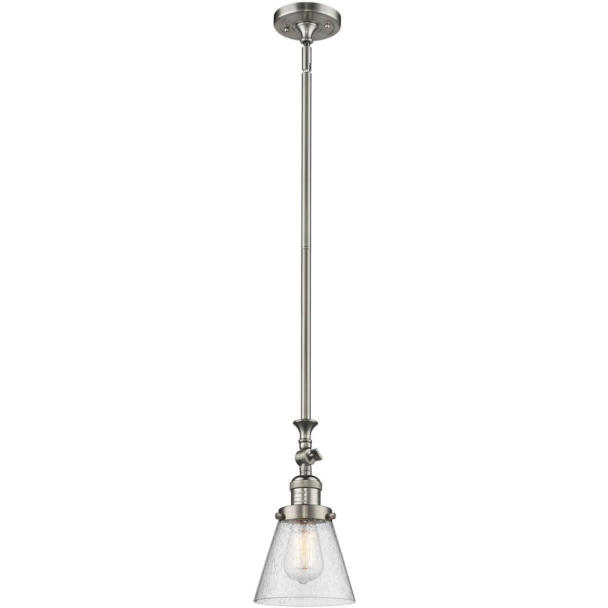 Innovations Lighting 206-SN-G64-LED Franklin Restoration Cone LED 6 inch Brushed Satin Nickel Mini Pendant Ceiling Light in Seedy, Franklin Restoratio