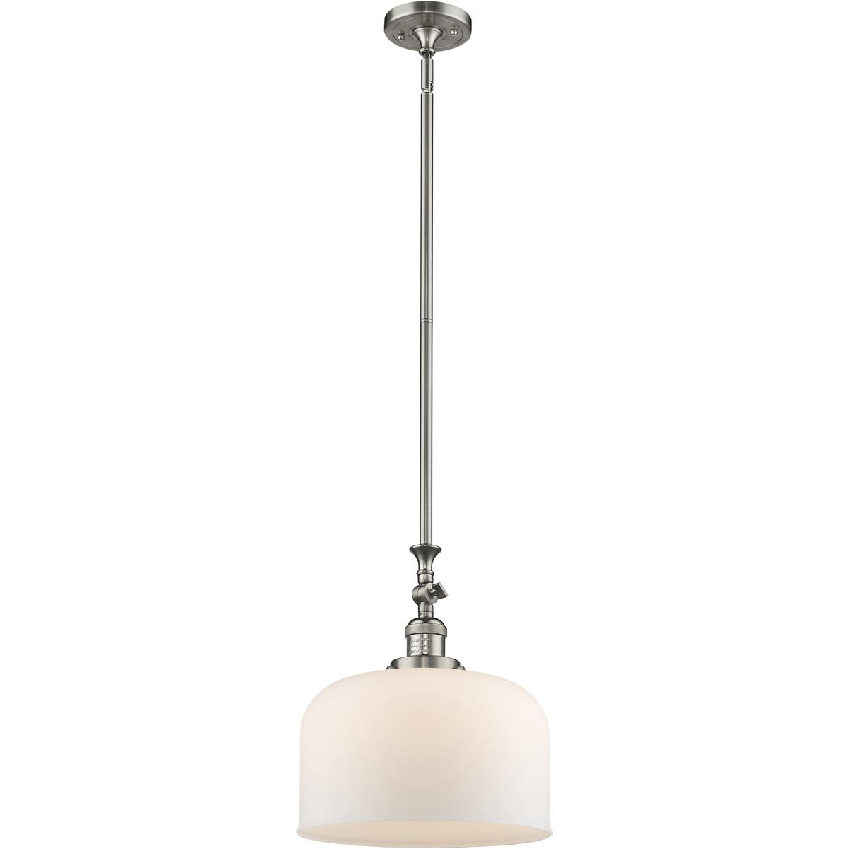 Innovations Lighting 206-SN-G71-L Franklin Restoration Bell 1 Light 12 inch Brushed Satin Nickel Mini Pendant Ceiling Light in Incandescent, Matte Whi