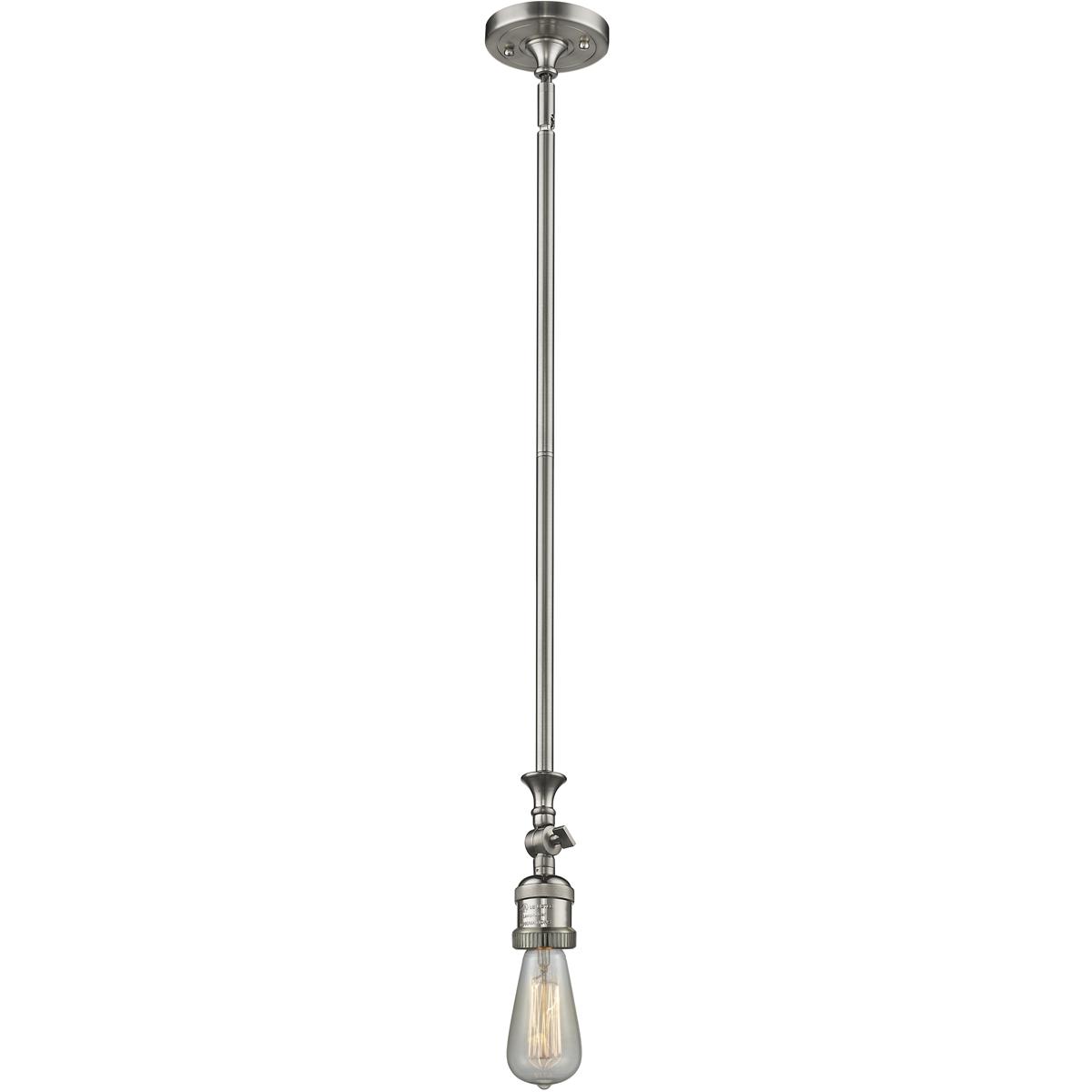 Innovations Lighting 206-SN-LED Franklin Restoration Bare Bulb LED 4 inch Brushed Satin Nickel Mini Pendant Ceiling Light