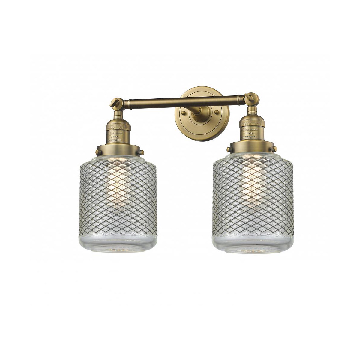 Innovations Lighting 208-BB-G262 Franklin Restoration Stanton 2 Light 16 inch Brushed Brass Bath Vanity Light Wall Light, Franklin Restoration