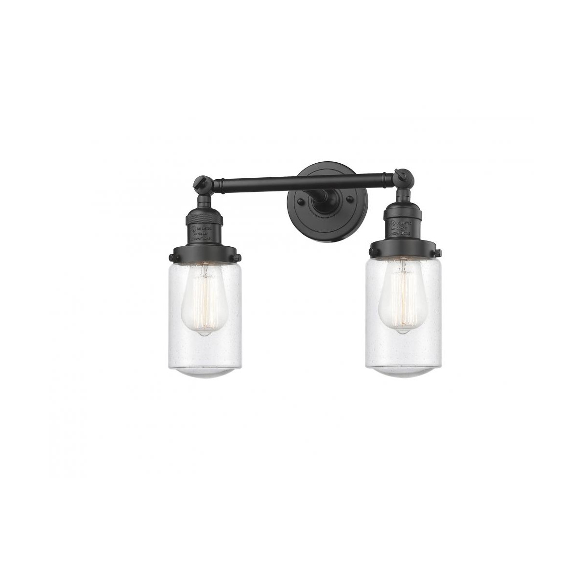 Innovations Lighting 208-OB-G314-LED Franklin Restoration Dover LED 14 inch Oil Rubbed Bronze Bath Vanity Light Wall Light in Seedy Glass, Franklin Re