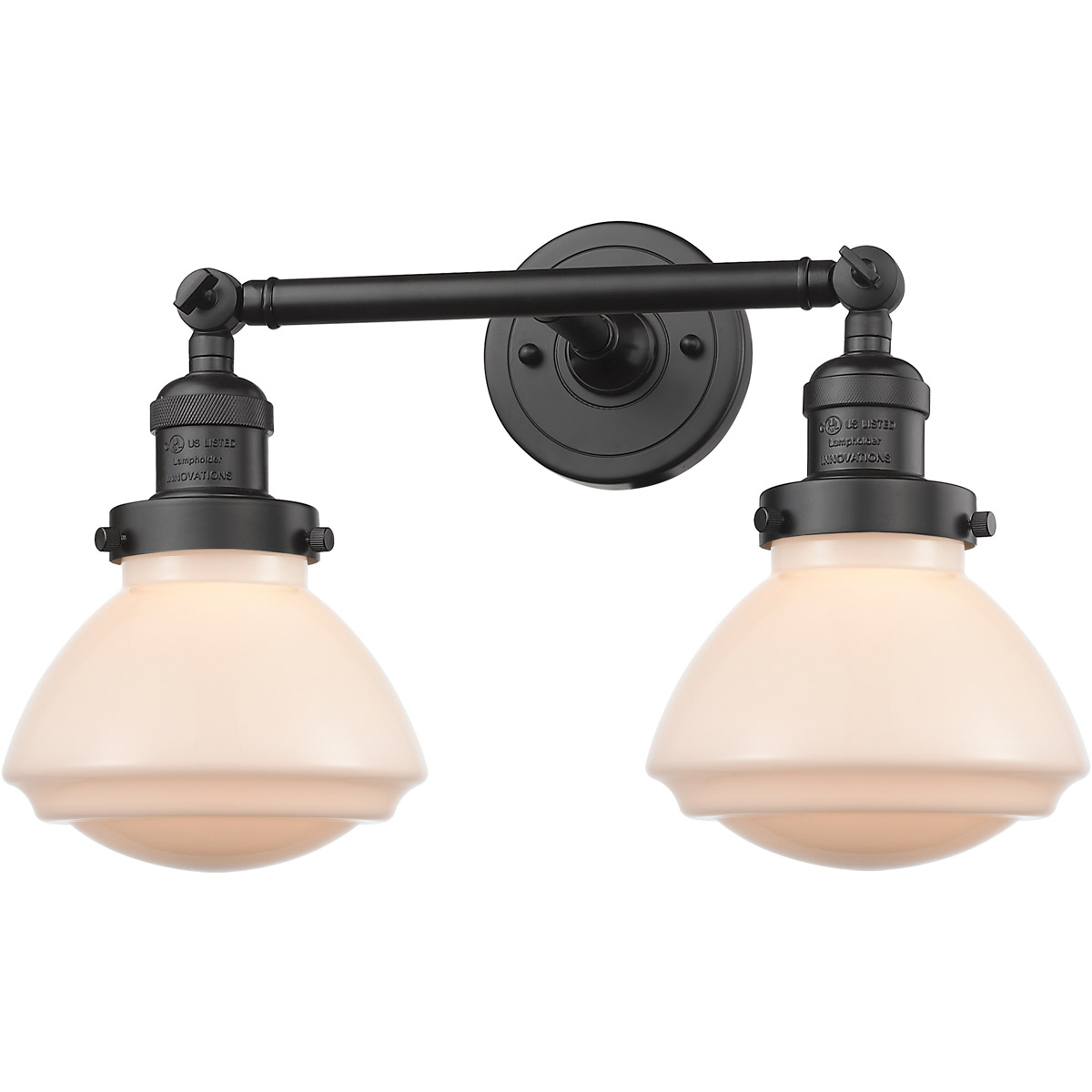 Innovations Lighting 208-OB-G321 Franklin Restoration Olean 2 Light 17 inch Oil Rubbed Bronze Bath Vanity Light Wall Light in Matte White Glass, Frank