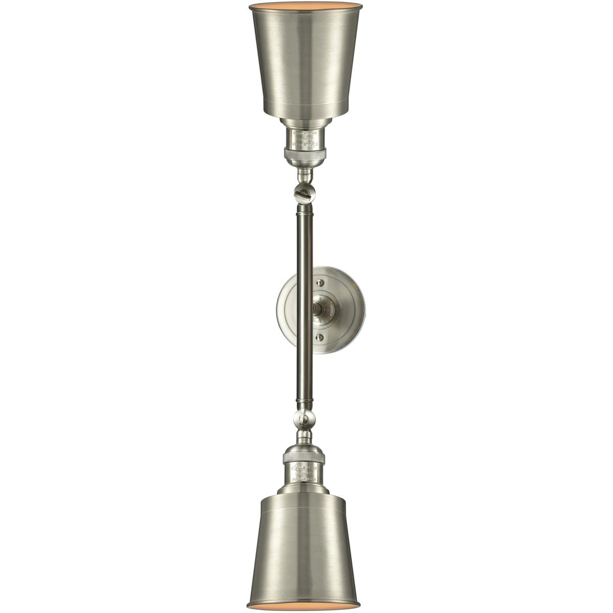 Innovations Lighting 208-SN-M9-SN Franklin Restoration Addison 2 Light 16 inch Brushed Satin Nickel Bath Vanity Light Wall Light, Franklin Restoration