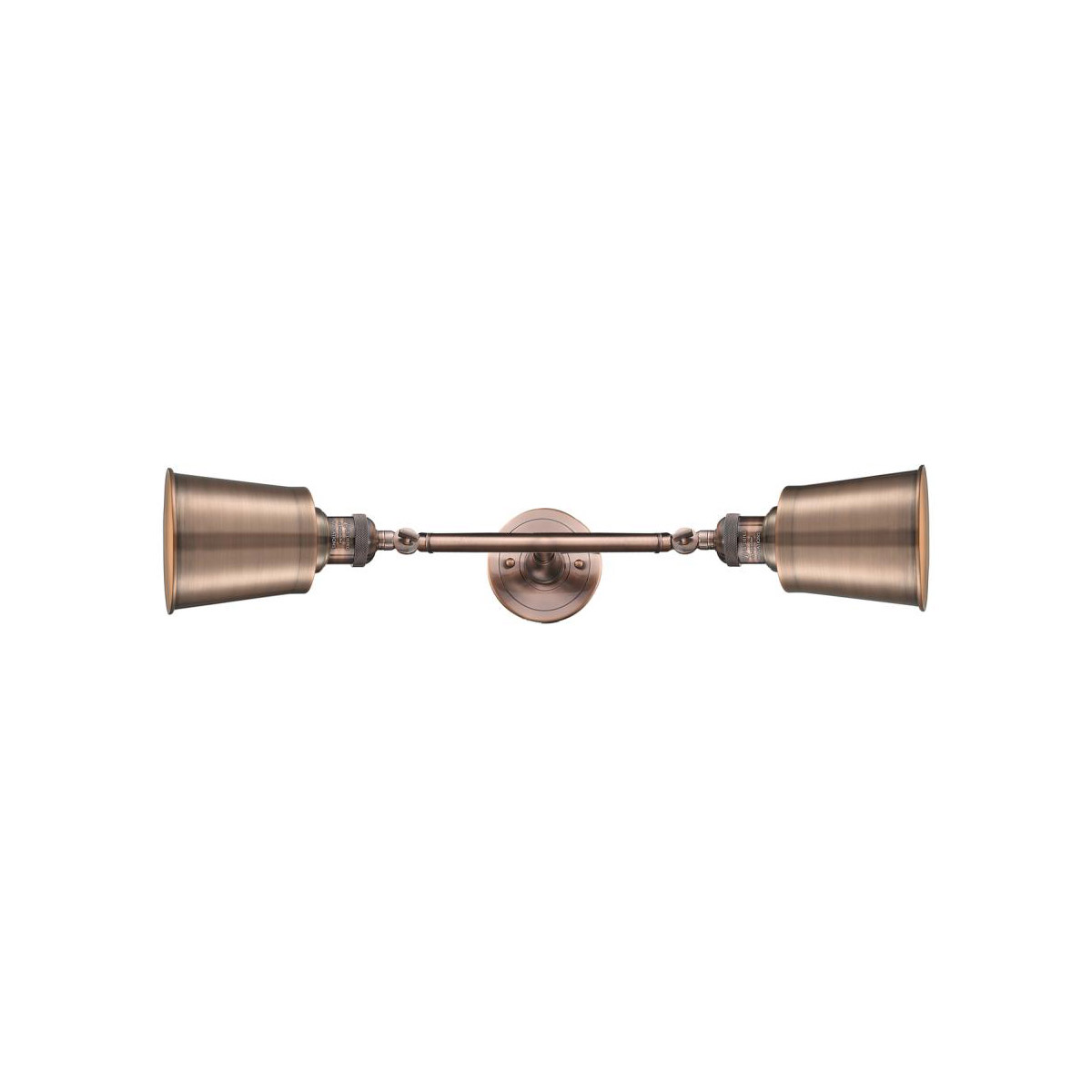 Innovations Lighting 208L-AC-M9-AC-LED Franklin Restoration Addison LED 5 inch Antique Copper Bath Vanity Light Wall Light, Franklin Restoration