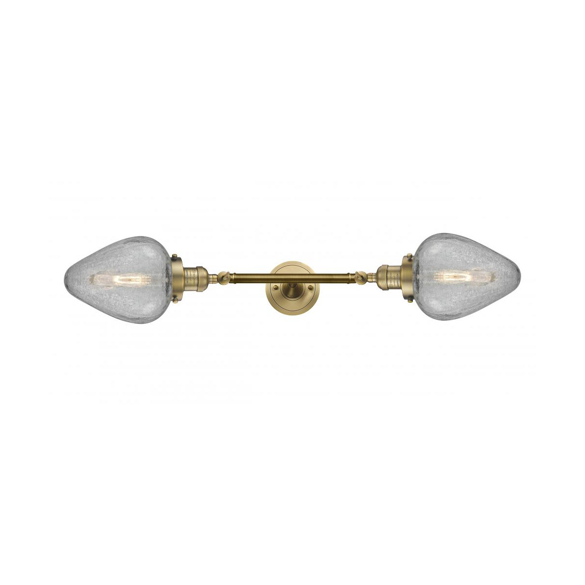 Innovations Lighting 208L-BB-G165 Franklin Restoration Geneseo 2 Light 7 inch Brushed Brass Bath Vanity Light Wall Light, Franklin Restoration