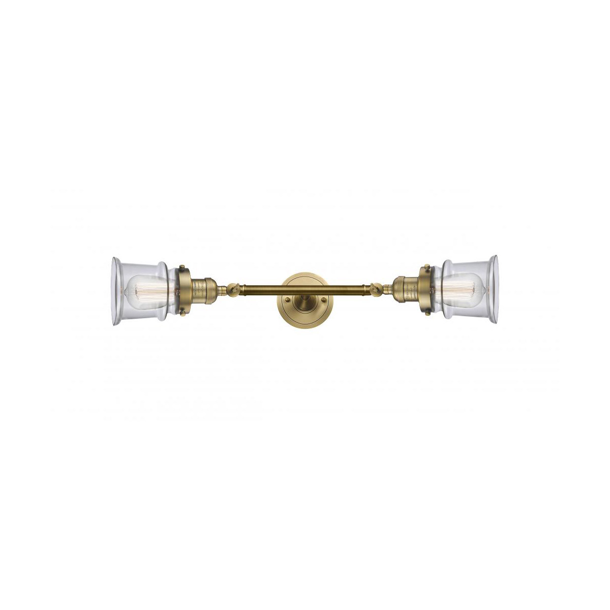 Innovations Lighting 208L-BB-G182S-LED Franklin Restoration Small Canton LED 6 inch Brushed Brass Bath Vanity Light Wall Light in Clear Glass, Frankli