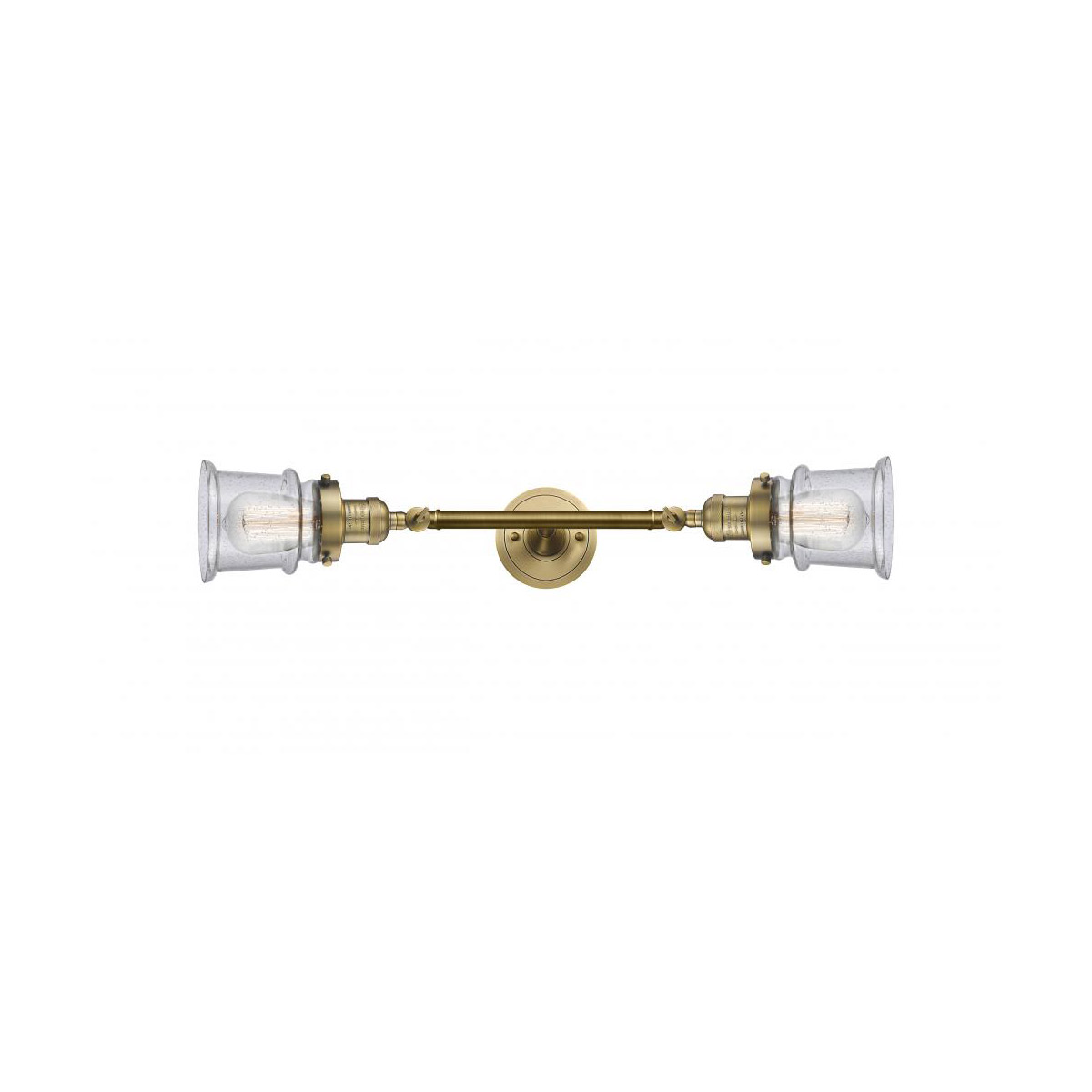 Innovations Lighting 208L-BB-G184S-LED Franklin Restoration Small Canton LED 6 inch Brushed Brass Bath Vanity Light Wall Light in Seedy Glass, Frankli