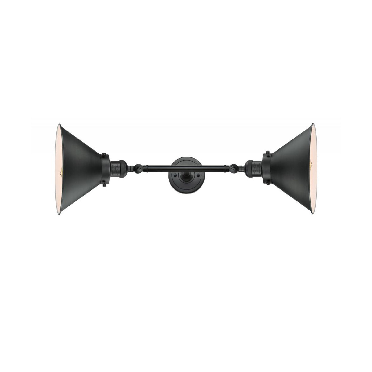 Innovations Lighting 208L-BK-M10-BK-LED Franklin Restoration Briarcliff LED 10 inch Matte Black Bath Vanity Light Wall Light, Franklin Restoration