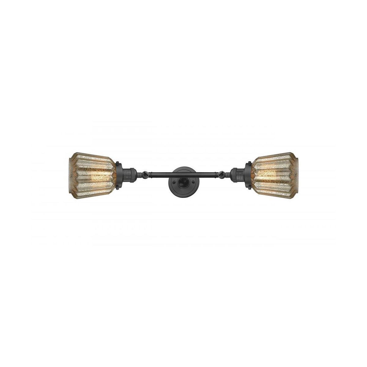 Innovations Lighting 208L-OB-G146 Franklin Restoration Chatham 2 Light 6 inch Oil Rubbed Bronze Bath Vanity Light Wall Light in Mercury Glass, Frankli