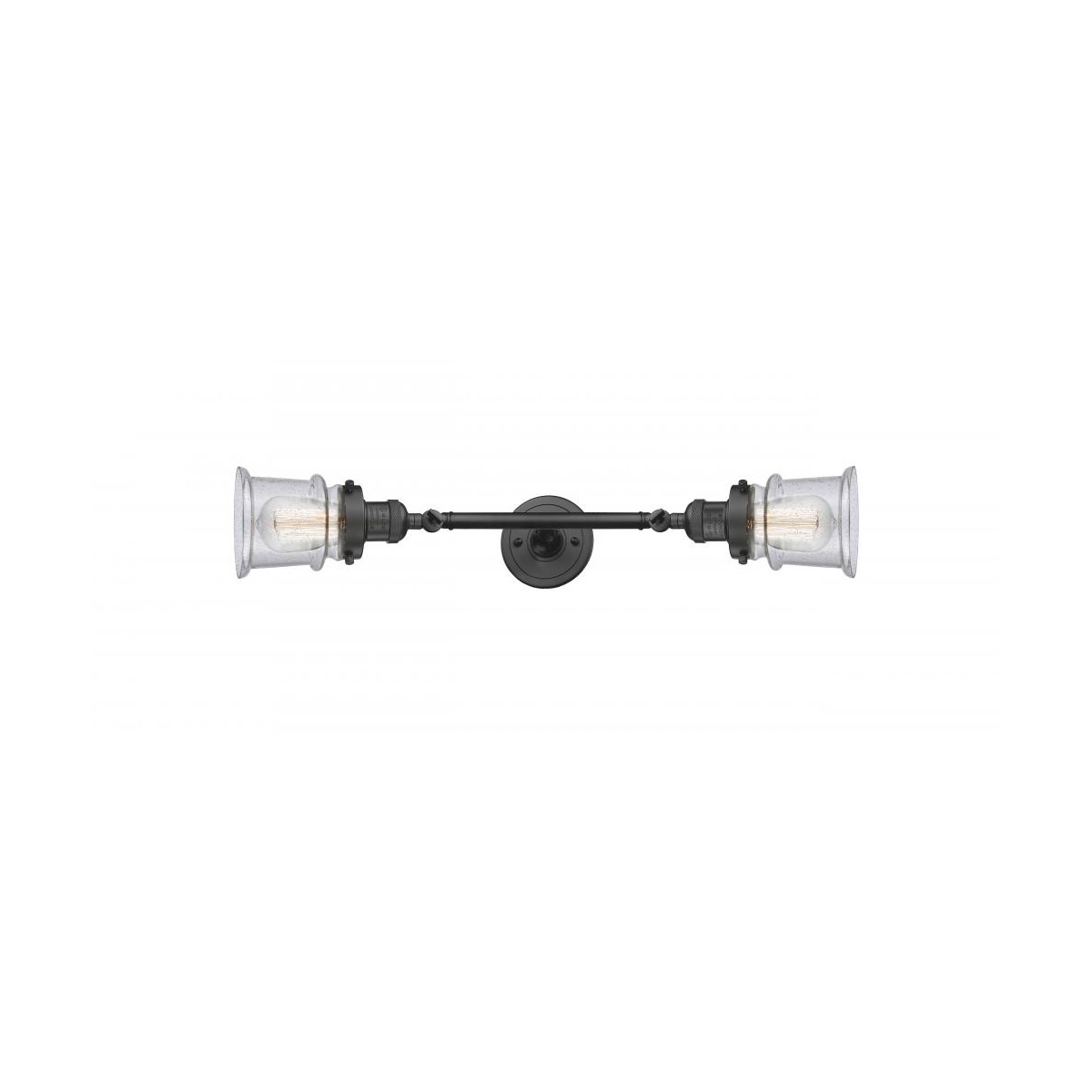 Innovations Lighting 208L-OB-G184S-LED Franklin Restoration Small Canton LED 6 inch Oil Rubbed Bronze Bath Vanity Light Wall Light in Seedy Glass, Fra