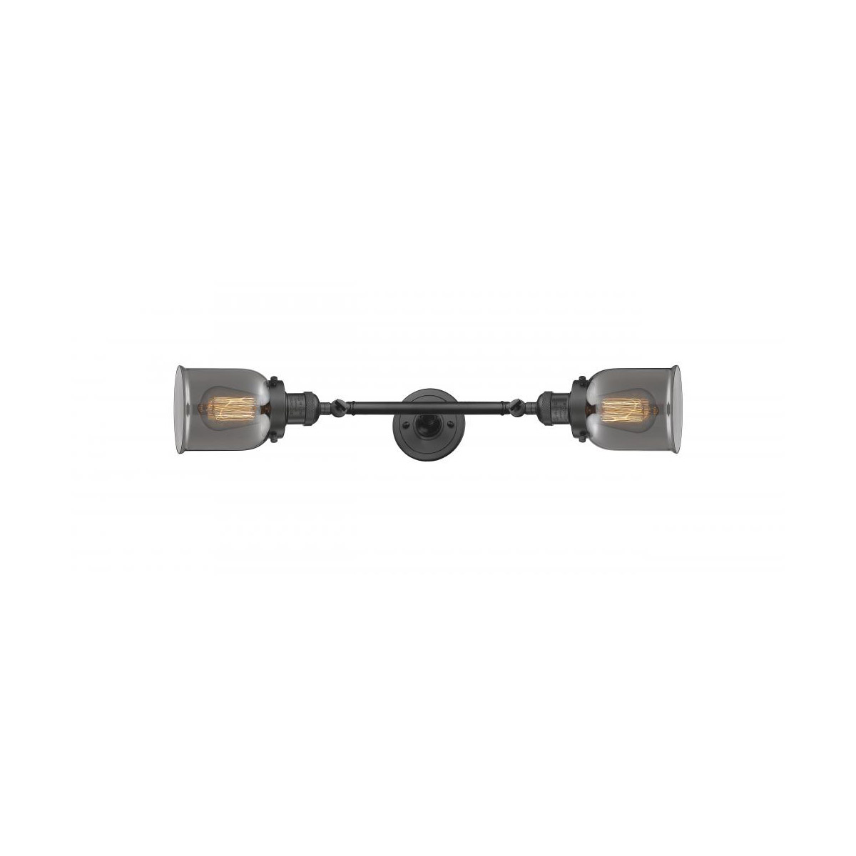 Innovations Lighting 208L-OB-G53-LED Franklin Restoration Small Bell LED 5 inch Oil Rubbed Bronze Bath Vanity Light Wall Light in Plated Smoke Glass, 