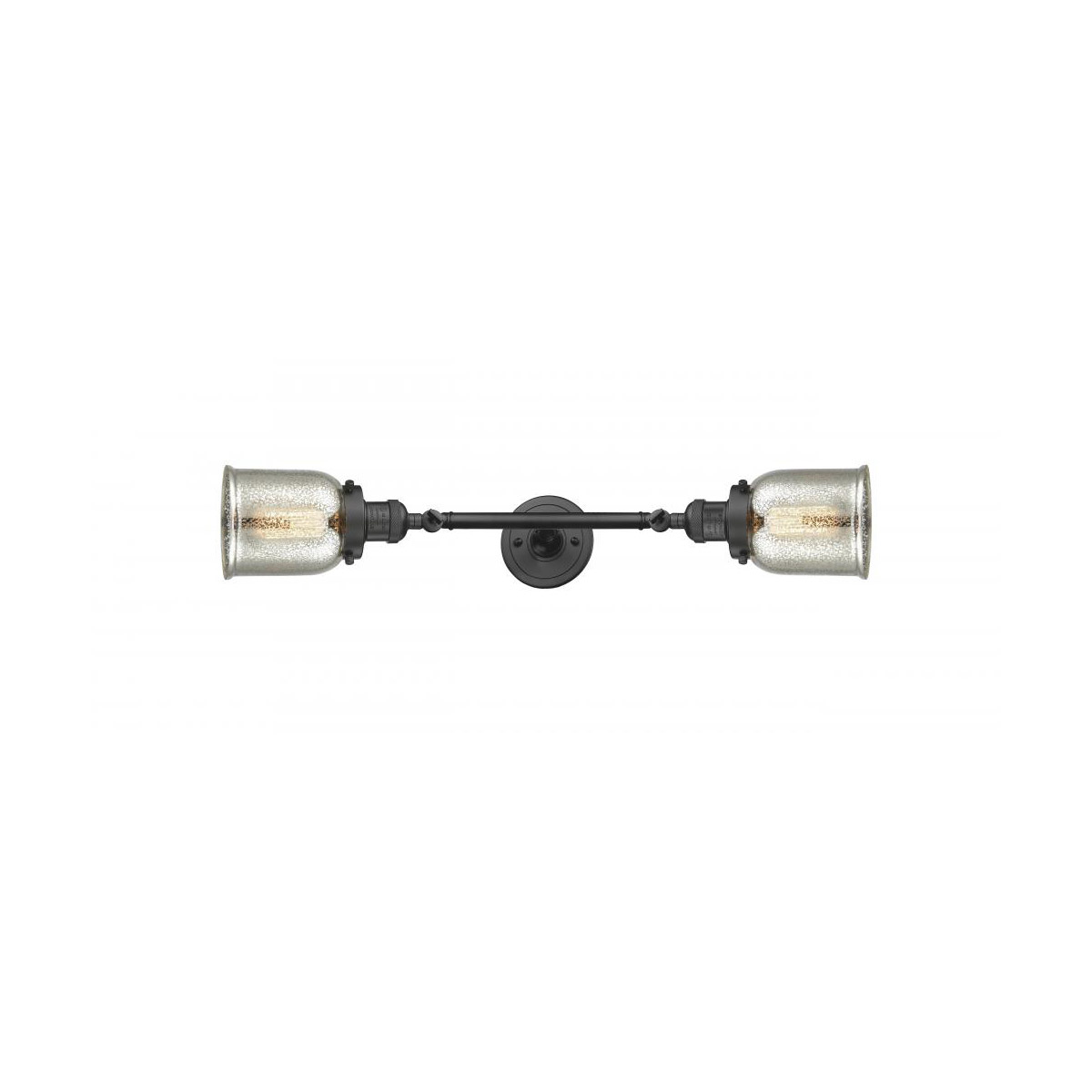 Innovations Lighting 208L-OB-G58 Franklin Restoration Small Bell 2 Light 5 inch Oil Rubbed Bronze Bath Vanity Light Wall Light in Silver Plated Mercur