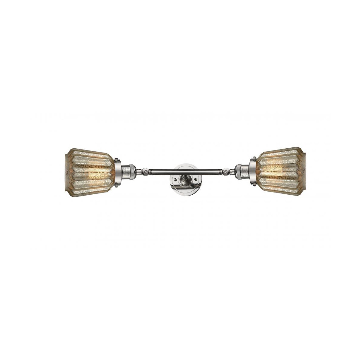 Innovations Lighting 208L-PN-G146 Franklin Restoration Chatham 2 Light 6 inch Polished Nickel Bath Vanity Light Wall Light in Mercury Glass, Franklin 