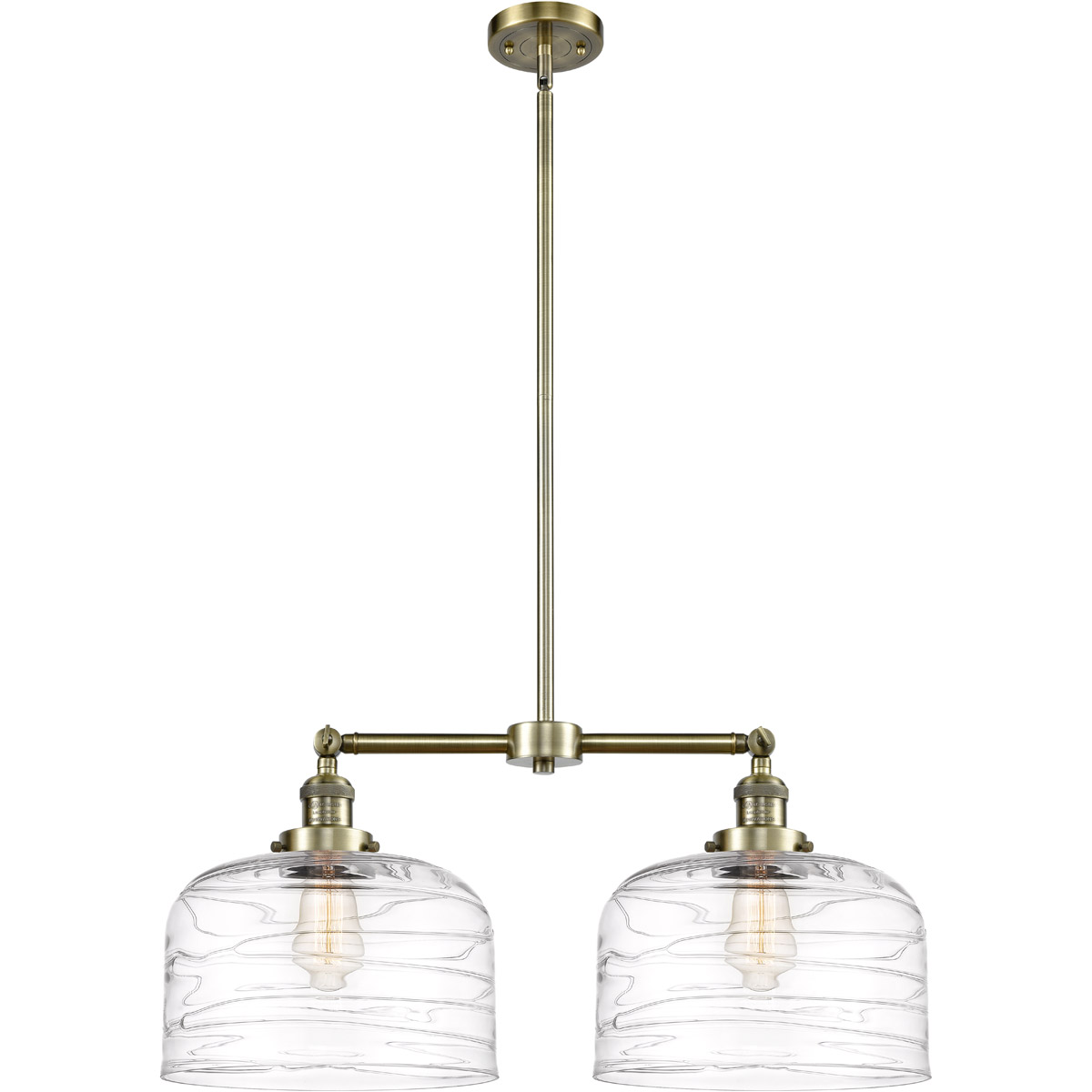 Innovations Lighting Bruno Marashlian Large Bell 21 Inch 2 Light Mini Chandelier Large Bell - 209-AB-G713-L - Restoration-Vintage