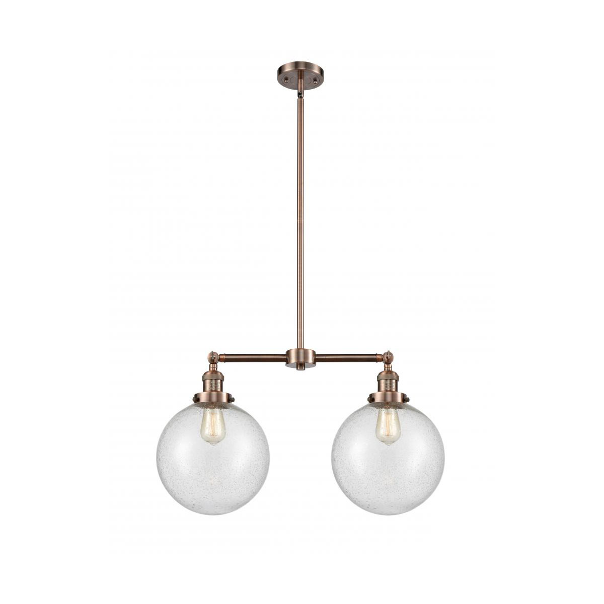 Innovations Lighting 209-AC-G204-10 Franklin Restoration X-Large Beacon 2 Light 25 inch Antique Copper Island Light Ceiling Light in Seedy Glass, Fran