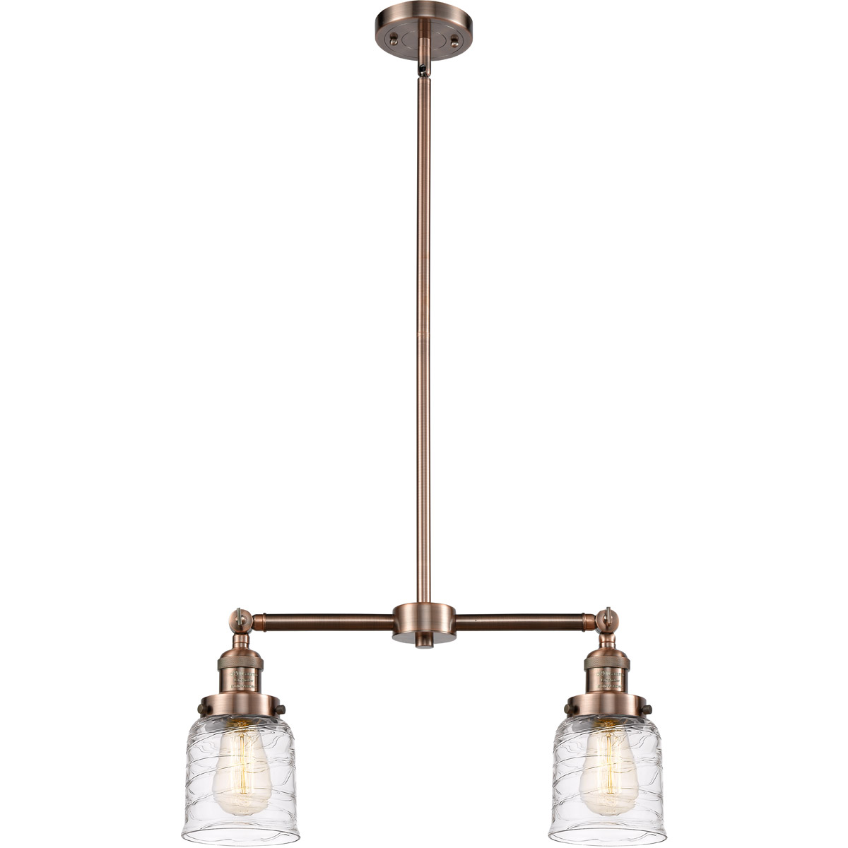 Innovations Lighting Bruno Marashlian Small Bell 21 Inch 2 Light Mini Chandelier Small Bell - 209-AC-G513 - Restoration-Vintage