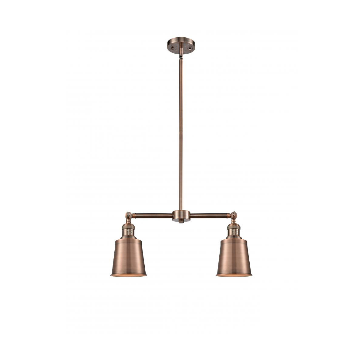 Innovations Lighting 209-AC-M9-AC Franklin Restoration Addison 2 Light 21 inch Antique Copper Chandelier Ceiling Light, Franklin Restoration