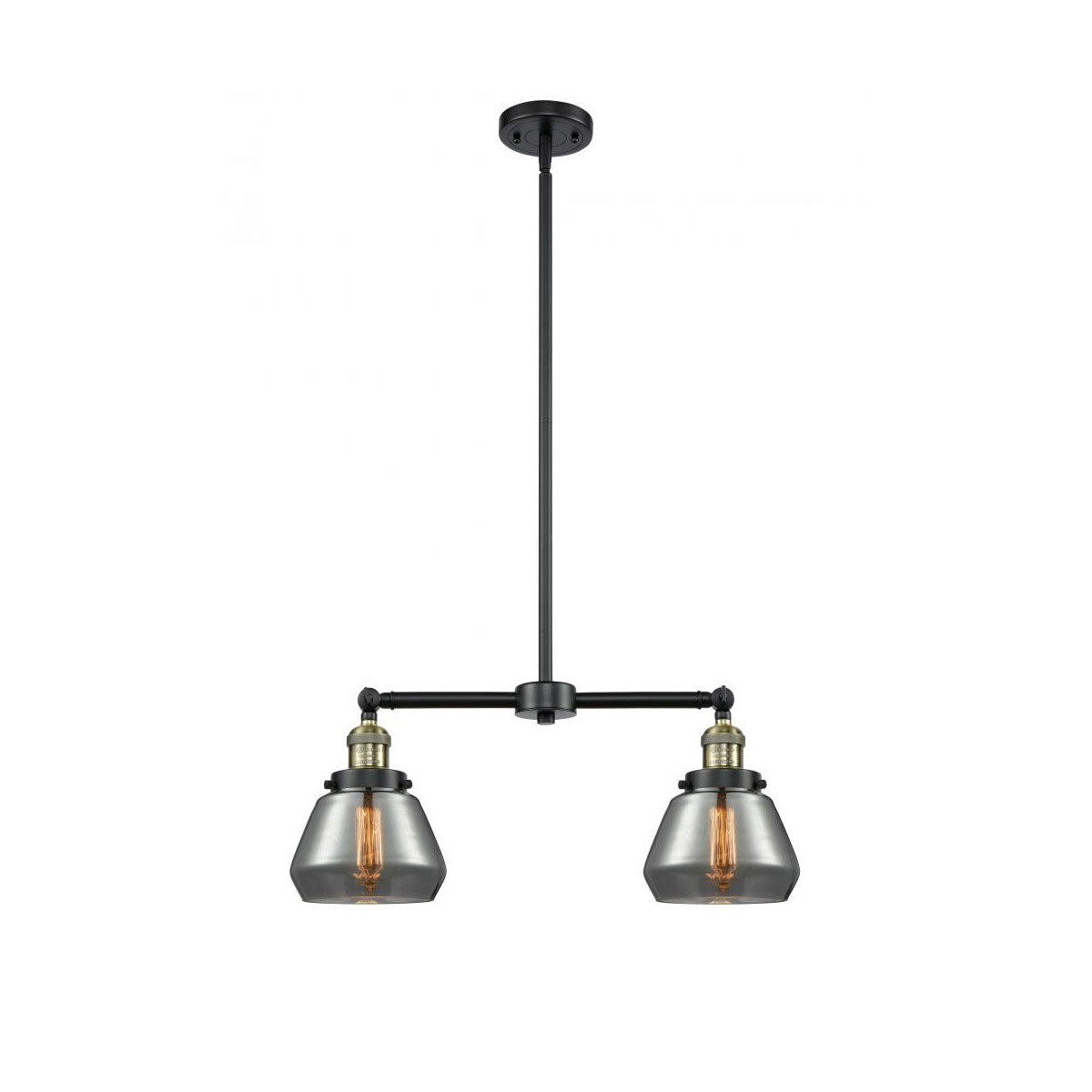 Innovations Lighting 209-BAB-G173-LED Franklin Restoration Fulton LED 21 inch Black Antique Brass Chandelier Ceiling Light in Plated Smoke Glass, Fran