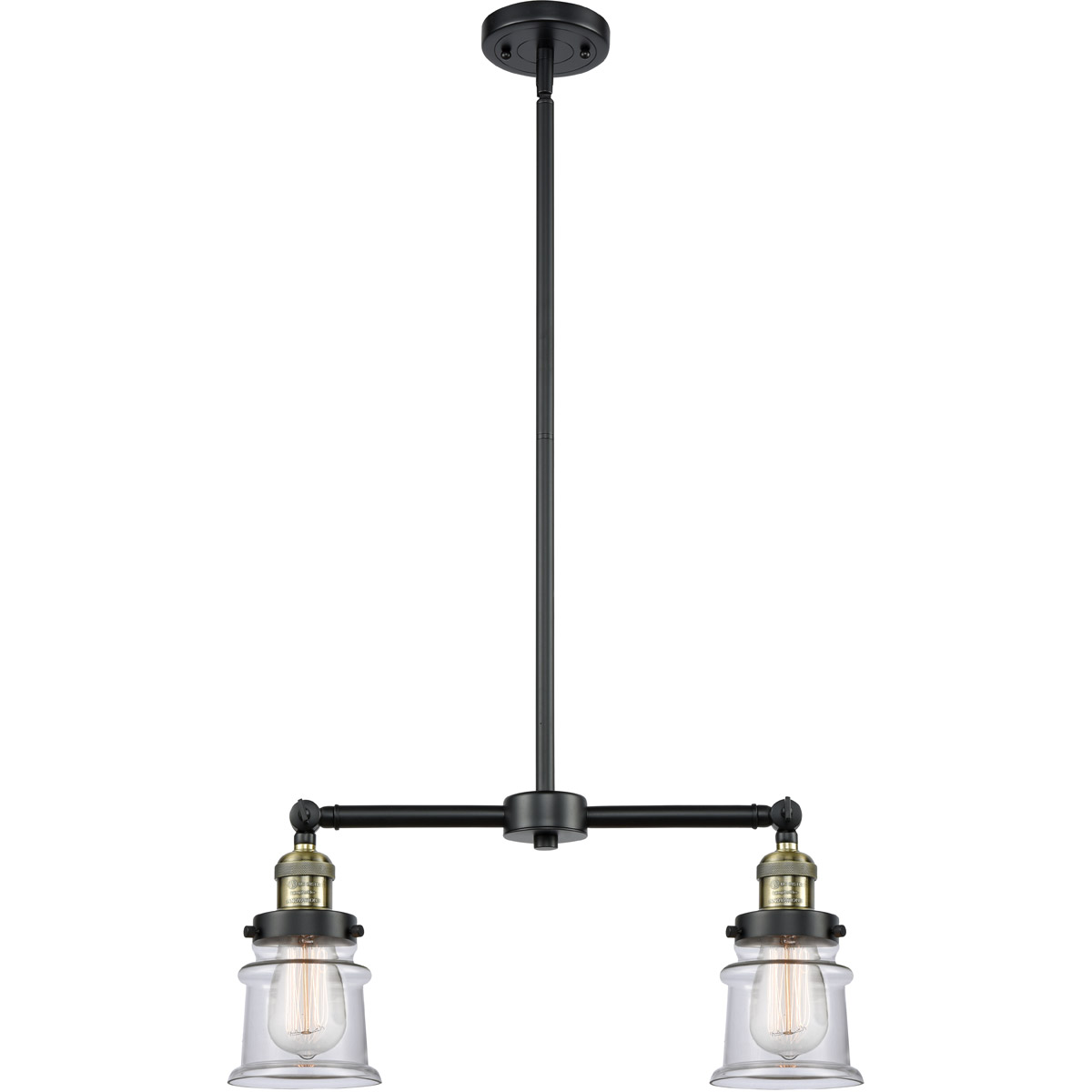 Innovations Lighting 209-BAB-G182S Franklin Restoration Small Canton 2 Light 21 inch Black Antique Brass Island Light Ceiling Light in Clear Glass, Fr