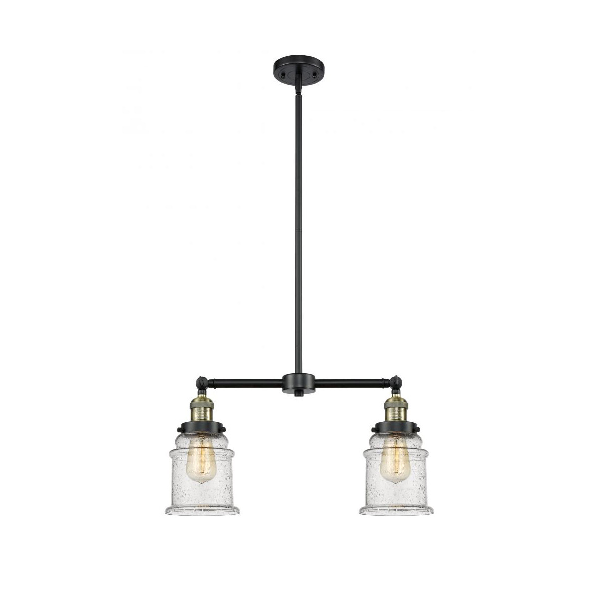 Innovations Lighting 209-BAB-G184 Franklin Restoration Canton 2 Light 21 inch Black Antique Brass Chandelier Ceiling Light in Seedy Glass, Franklin Re