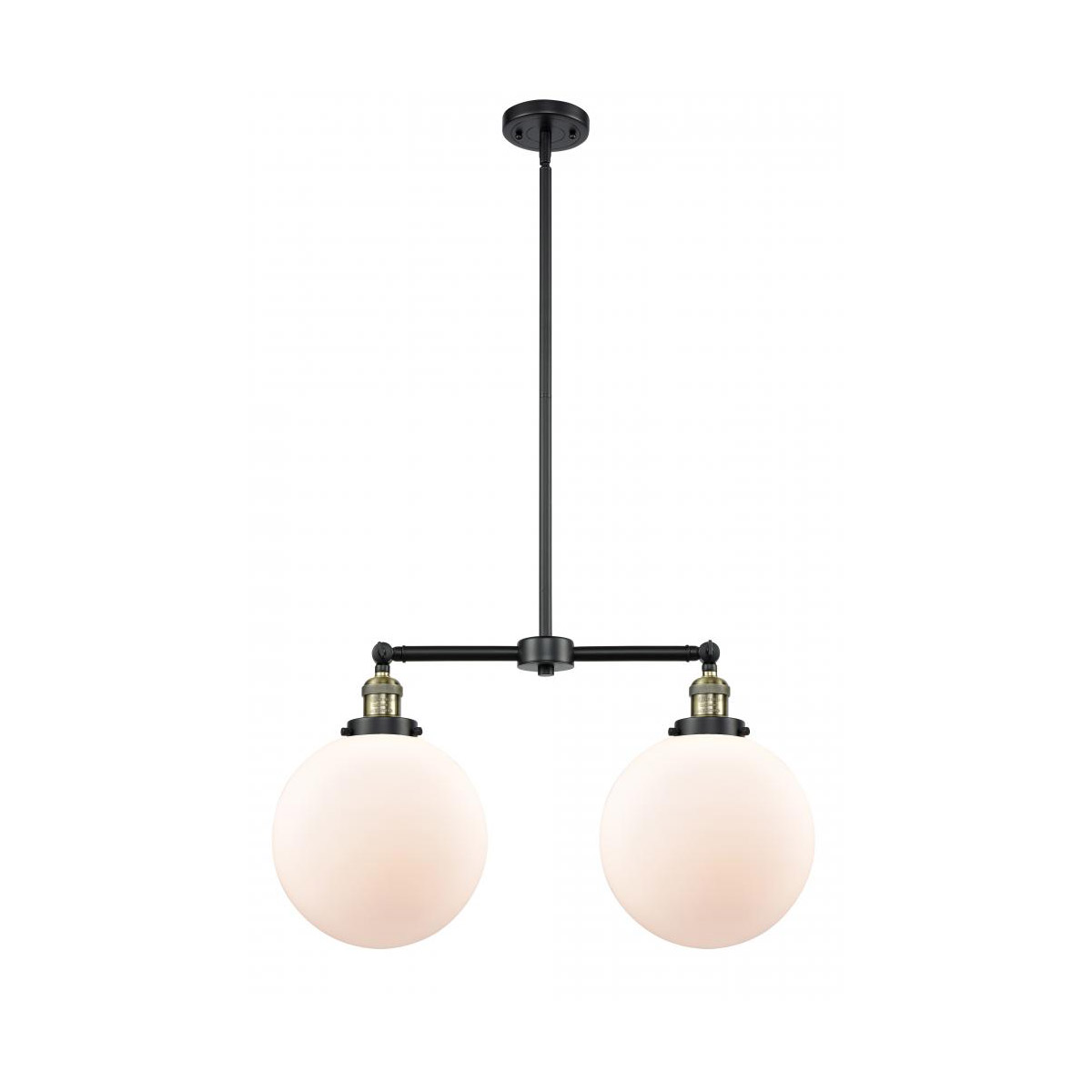 Innovations Lighting 209-BAB-G201-10 Franklin Restoration X-Large Beacon 2 Light 25 inch Black Antique Brass Island Light Ceiling Light in Matte White